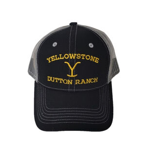 Yellowstone Dutton Ranch Black Mesh Trucker Cap — New